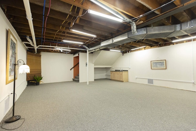 59000 Crumstown Hwy, North Liberty, IN 46554 - below grade area featuring carpet flooring and stairway