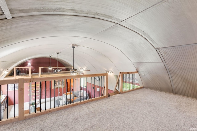 59000 Crumstown Hwy, North Liberty, IN 46554 - additional living space featuring lofted ceiling, carpet floors, and a ceiling fan