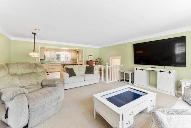 14612 Liberty Mills Rd, Fort Wayne, IN 46814 - living area with crown molding and light colored carpet