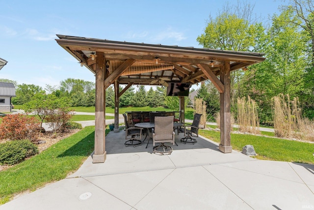 14612 Liberty Mills Rd, Fort Wayne, IN 46814 - view of patio / terrace featuring a gazebo and outdoor dining area