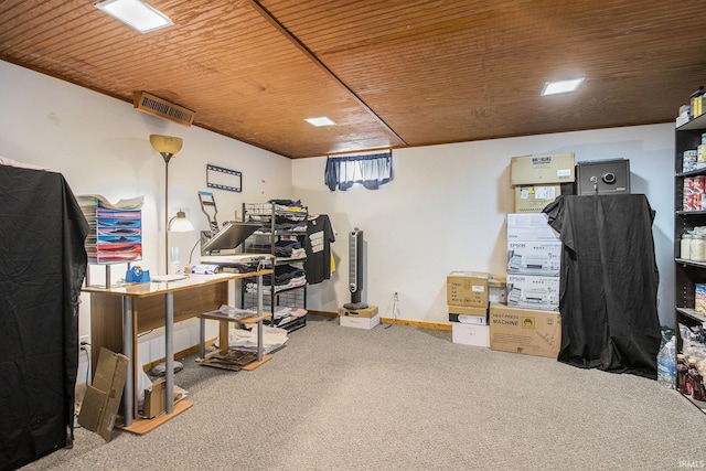 1612 W Grant St, Bremen, IN 46506 - finished below grade area with carpet flooring and wooden ceiling