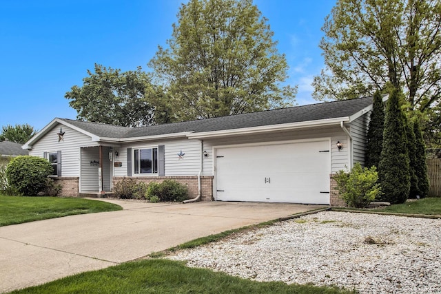 1612 W Grant St, Bremen, IN 46506 - ranch-style home featuring driveway, brick siding, and an attached garage