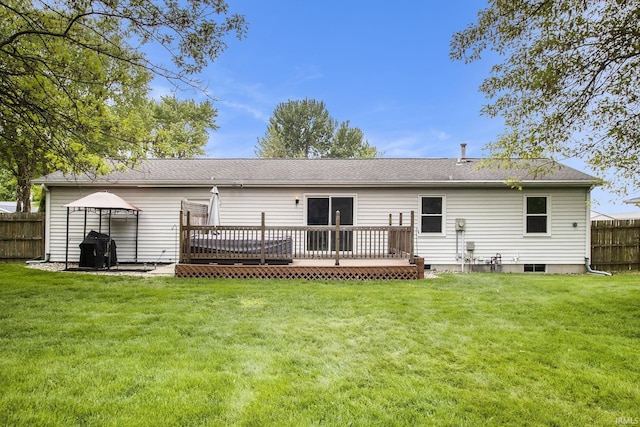 1612 W Grant St, Bremen, IN 46506 - rear view of house with a gazebo and a wooden deck