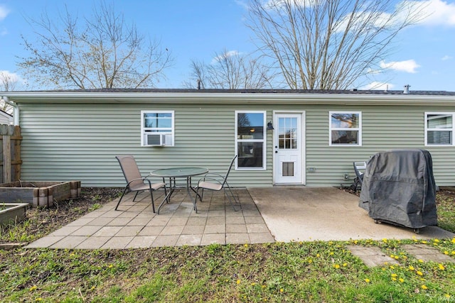 back of house featuring a garden and a patio