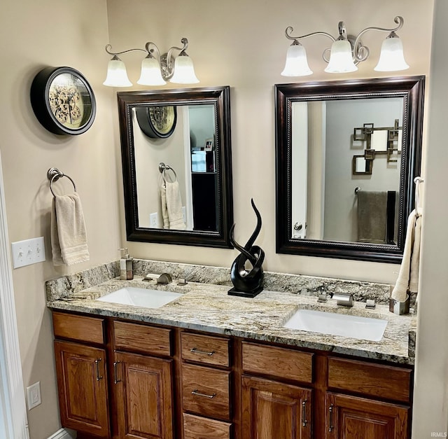 full bathroom with double vanity