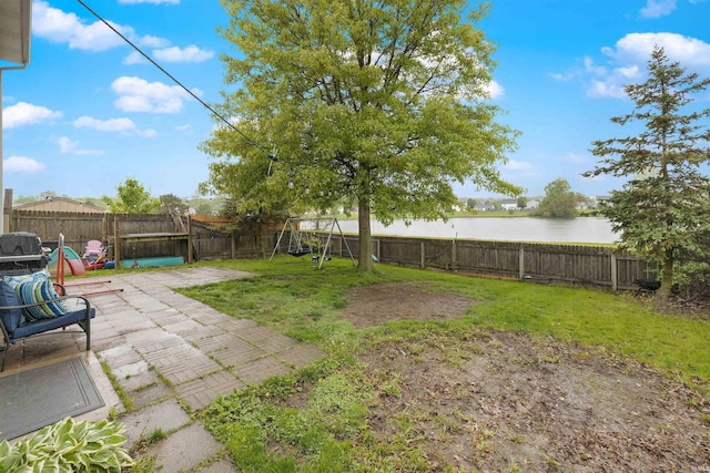 116 El Dorado Trl W, Fort Wayne, IN 46825 - view of yard with a patio and a water view