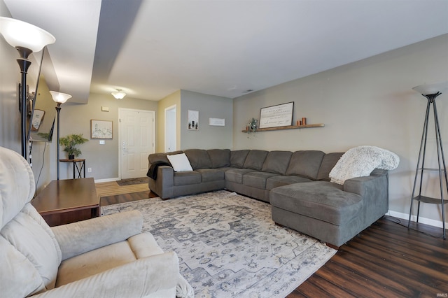 116 El Dorado Trl W, Fort Wayne, IN 46825 - living area with dark wood-style flooring and baseboards