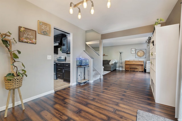 116 El Dorado Trl W, Fort Wayne, IN 46825 - living area featuring wood finished floors, stairs, and baseboards