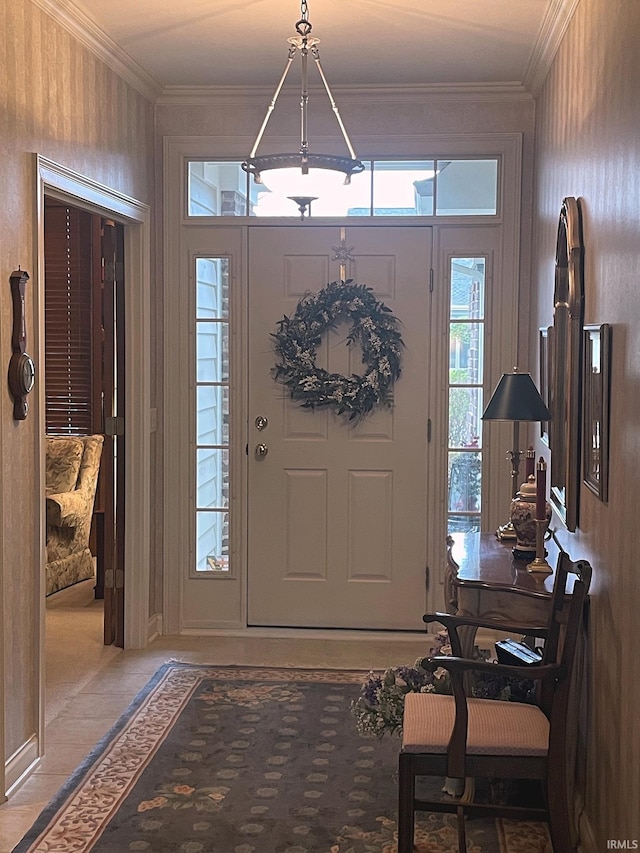 12116 Autumn Breeze Dr, Fort Wayne, IN 46845 - foyer entrance with crown molding