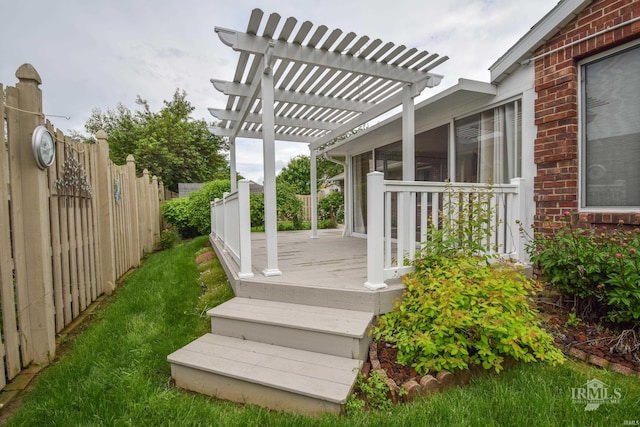 4105 W Friar Dr, Muncie, IN 47304 - wooden deck with fence and a pergola