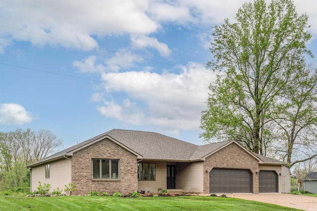 2375 N 110 W, Angola, IN 46703 - ranch-style house with a garage, brick siding, a front yard, and driveway