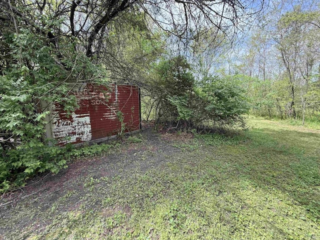 view of yard with an outbuilding