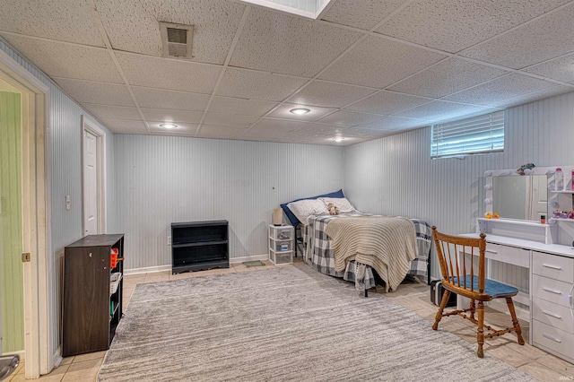 1908 E Mulberry St, Evansville, IN 47714 - tiled bedroom with a drop ceiling