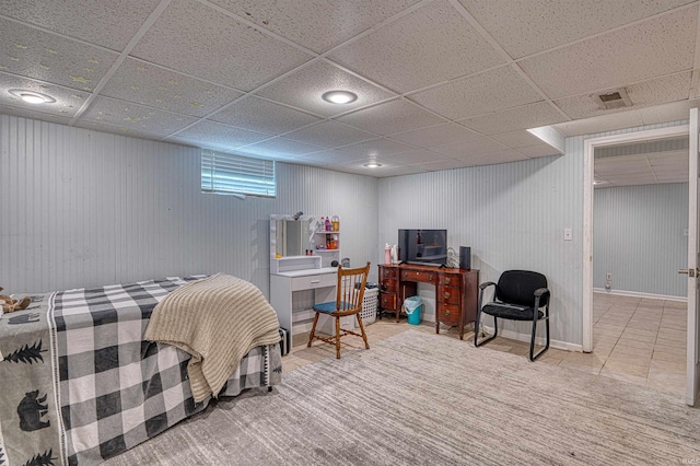 1908 E Mulberry St, Evansville, IN 47714 - tiled bedroom featuring a drop ceiling