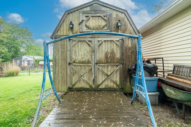 view of shed