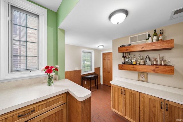 227 N Twyckenham Dr, South Bend, IN 46617 - indoor dry bar featuring brick floors