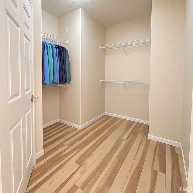 spacious closet with wood finished floors