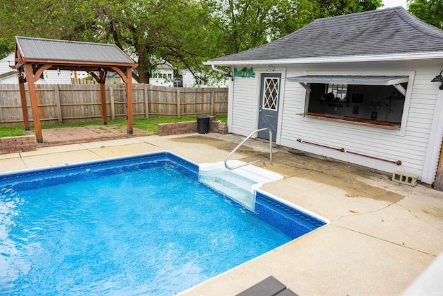 281 Dayton Rd, Dayton, IN 47941 - view of pool with a patio area, fence, a gazebo, and an outdoor structure