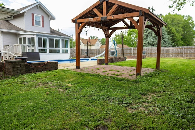 281 Dayton Rd, Dayton, IN 47941 - view of yard featuring a sunroom and a gazebo