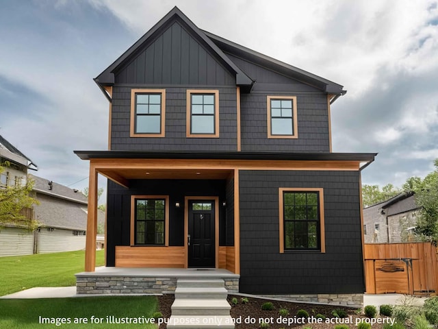 1004 Sorin St, South Bend, IN 46617 - view of front of home featuring covered porch and board and batten siding