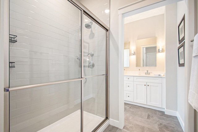 1740301W S Bend Ave, South Bend, IN 46637 - full bath with a stall shower, baseboards, and vanity