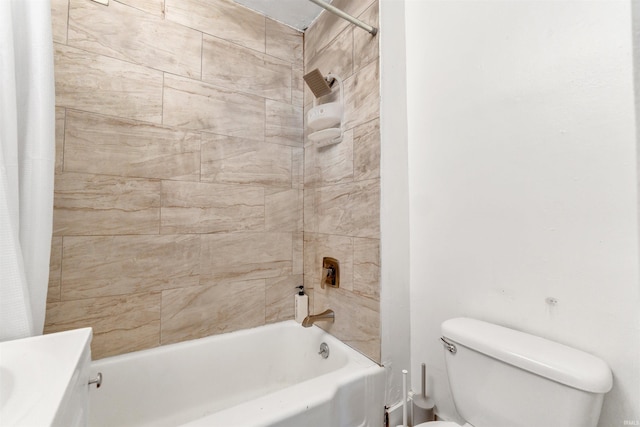 1820 Saint Marys Ave, Fort Wayne, IN 46808 - bathroom featuring toilet, shower / bath combo, and vanity