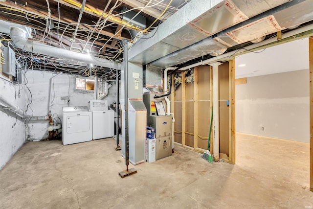 1820 Saint Marys Ave, Fort Wayne, IN 46808 - unfinished basement with washing machine and dryer and heating unit