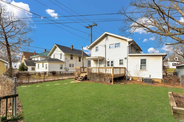 1820 Saint Marys Ave, Fort Wayne, IN 46808 - back of property with a deck and central air condition unit