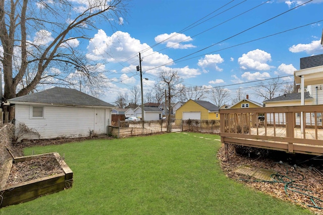 1820 Saint Marys Ave, Fort Wayne, IN 46808 - view of yard featuring a deck, a vegetable garden, and a residential view
