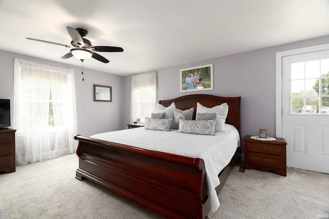 602 Cherokee Ave, Lafayette, IN 47905 - bedroom with carpet, multiple windows, and ceiling fan