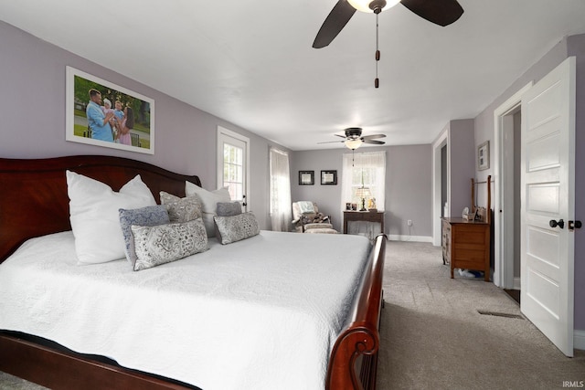 602 Cherokee Ave, Lafayette, IN 47905 - carpeted bedroom with baseboards and ceiling fan