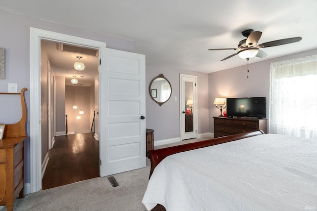 602 Cherokee Ave, Lafayette, IN 47905 - carpeted bedroom featuring baseboards and a ceiling fan