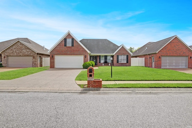 5849 Porterfield Dr, Evansville, IN 47711 - traditional-style house with brick siding, a garage, and driveway