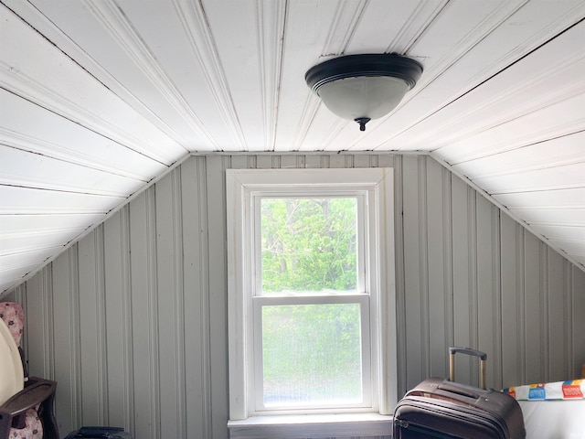 6913 E Jackson St, Muncie, IN 47303 - additional living space with vaulted ceiling and wood walls