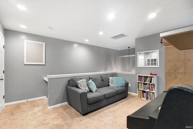 1507 Tara Bella Ln, Fort Wayne, IN 46845 - carpeted living area featuring baseboards and recessed lighting