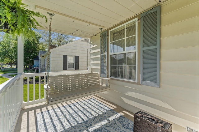 deck with covered porch