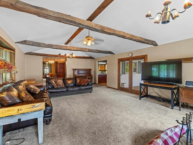 422 E Washingtion St, Oakland City, IN 47660 - carpeted living area featuring a chandelier and a ceiling fan