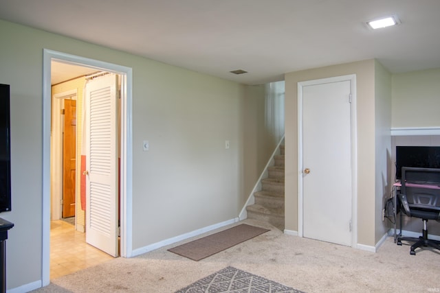 1818 Chochtimar Trl, Fort Wayne, IN 46808 - basement with carpet, stairs, and baseboards