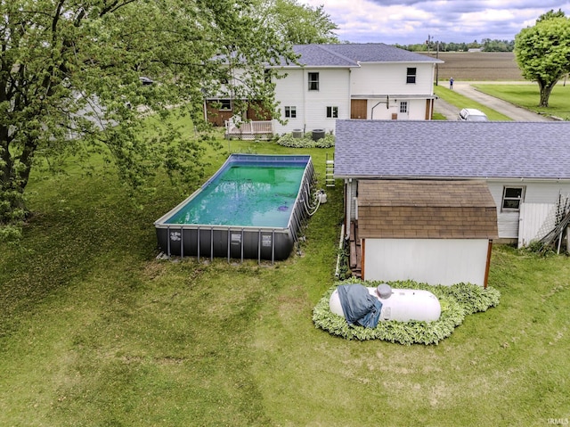 11009 S County Road 300 W, Muncie, IN 47302 - swimming pool with a lawn and an outbuilding