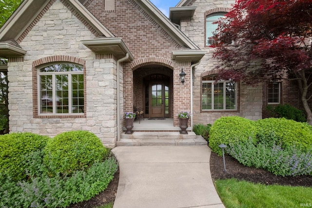 5198 Gardenia Ct, West Lafayette, IN 47906 - view of exterior entry with stone siding and brick siding