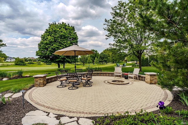 5198 Gardenia Ct, West Lafayette, IN 47906 - view of patio / terrace with a fire pit