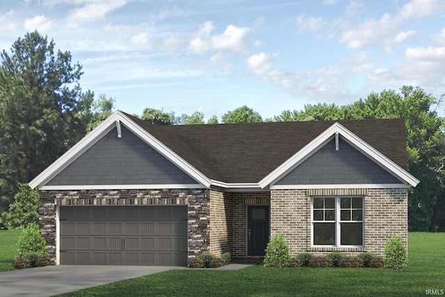 2934 Tipperary Dr, Evansville, IN 47725 - view of front of home with an attached garage, driveway, a front yard, and brick siding