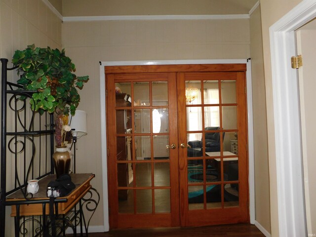 418 Watt St, Jeffersonville, IN 47130 - doorway to outside with french doors and ornamental molding