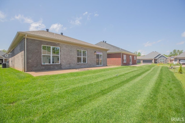 6968 Barlow Ct, Newburgh, IN 47630 - rear view of property featuring brick siding, a lawn, and cooling unit