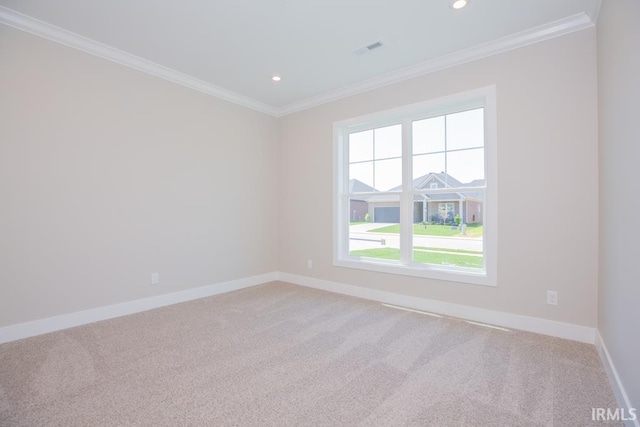 6968 Barlow Ct, Newburgh, IN 47630 - carpeted spare room featuring crown molding, baseboards, and recessed lighting