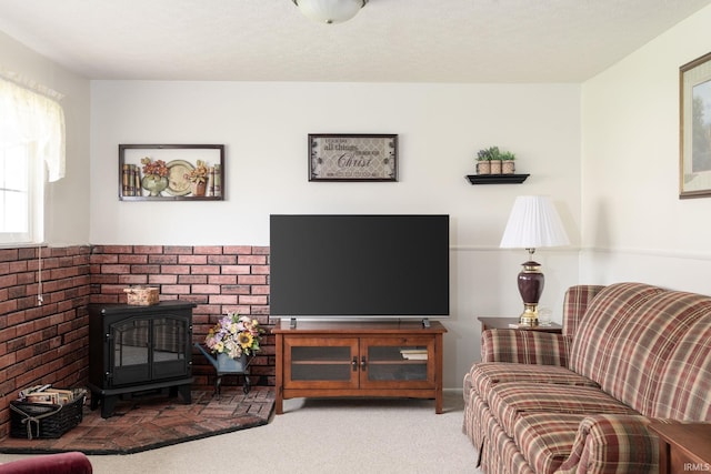 5621 Council Ring Blvd, Kokomo, IN 46902 - living room featuring a wood stove and carpet