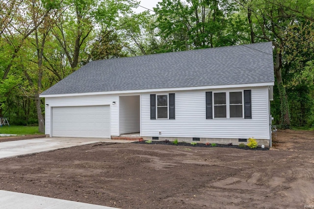 3214 Burr Oak Ave, Elkhart, IN 46517 - view of front of home featuring roof with shingles, an attached garage, crawl space, and driveway