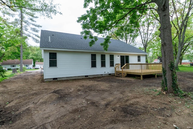 3214 Burr Oak Ave, Elkhart, IN 46517 - back of house with a deck and roof with shingles