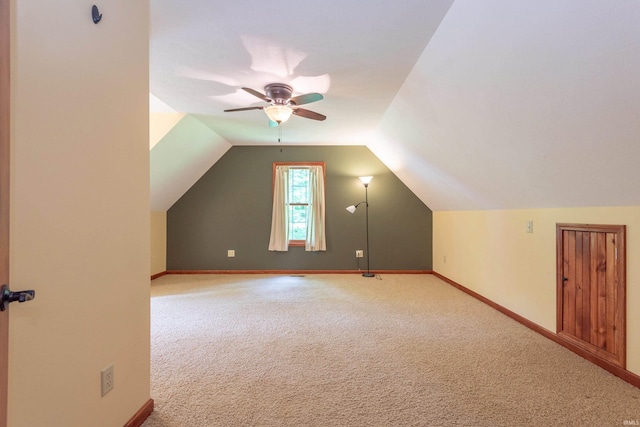 6015 E State Road 46, Bloomington, IN 47401 - bonus room with carpet flooring, a ceiling fan, baseboards, and lofted ceiling