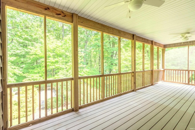 6015 E State Road 46, Bloomington, IN 47401 - unfurnished sunroom featuring a ceiling fan